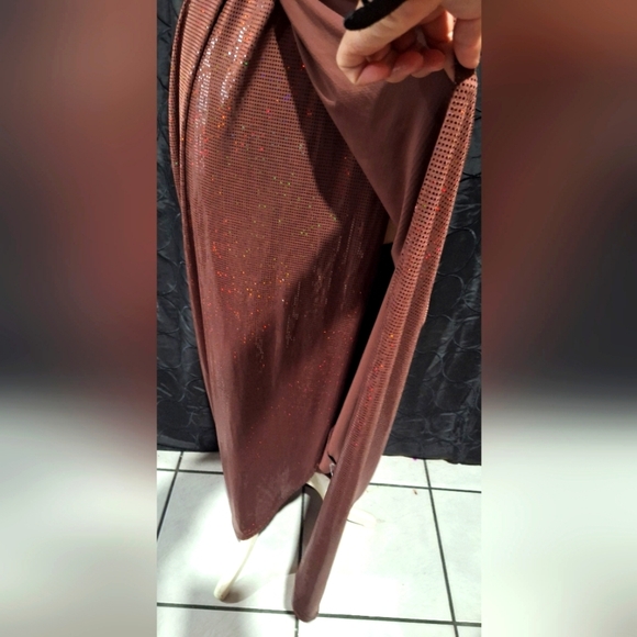 NWT Pretty little things Chocolate spaghetti strap evening dress - Picture 3 of 10